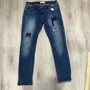 Cabi Jeans Womens Size 4 Slim Boyfriend Patch Distressed Medium Wash Denim